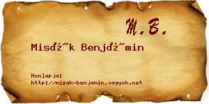 Misák Benjámin névjegykártya